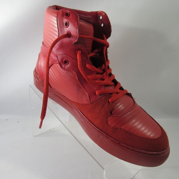 Balenciaga Size 9 Red Pleated Trainers Mens L3D26